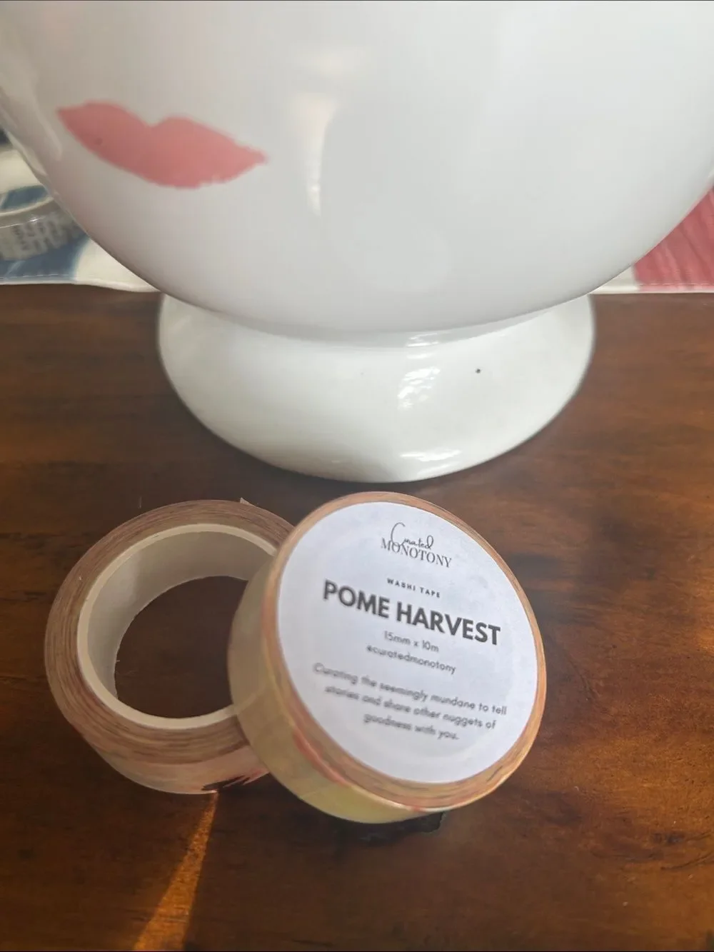 Curated Monotony POME HARVEST Washi Tape - Pink/Gold Accent